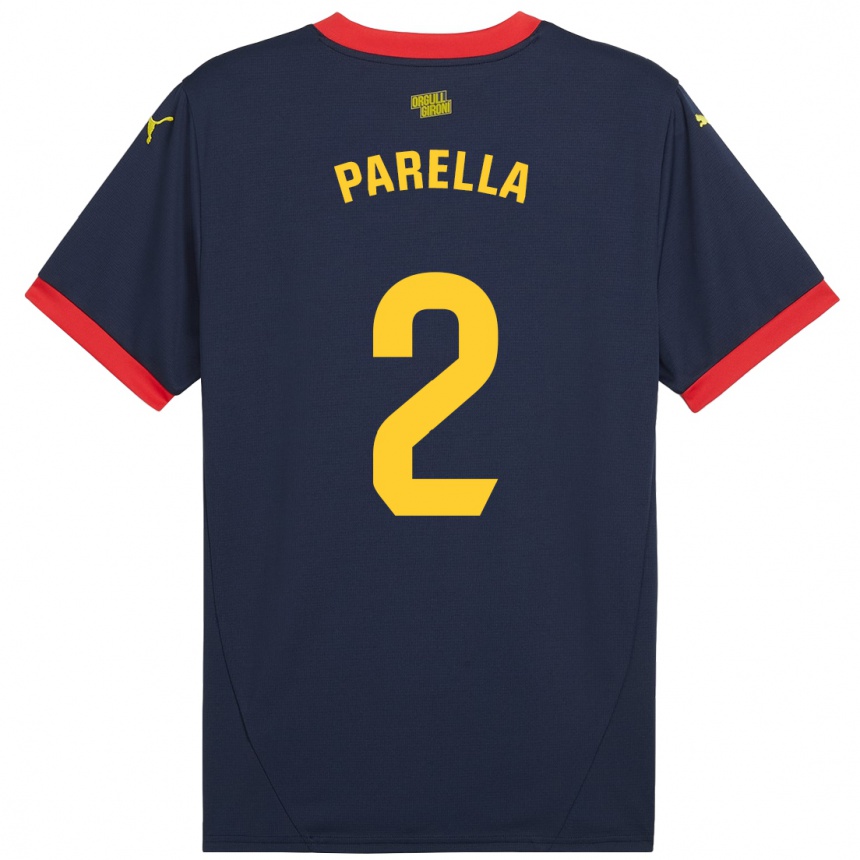 Niño Fútbol Camiseta Virginia Parella #2 Azul Marino Rojo 2ª Equipación 2024/25 Perú