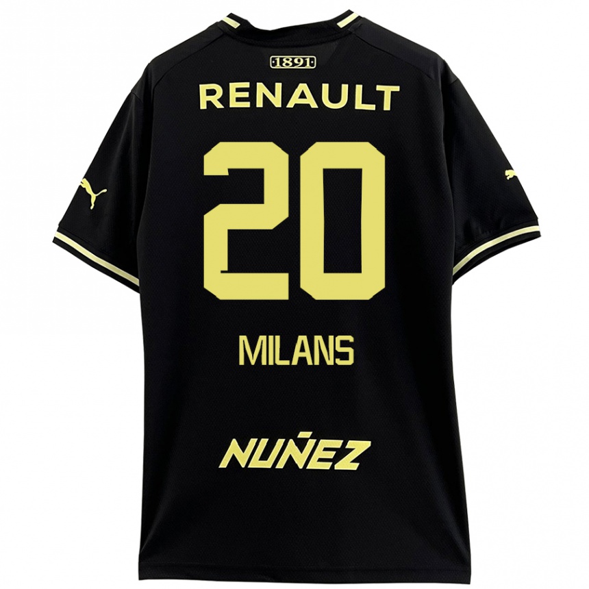 Niño Fútbol Camiseta Pedro Milans #20 Negro Amarillo 2ª Equipación 2024/25 Perú