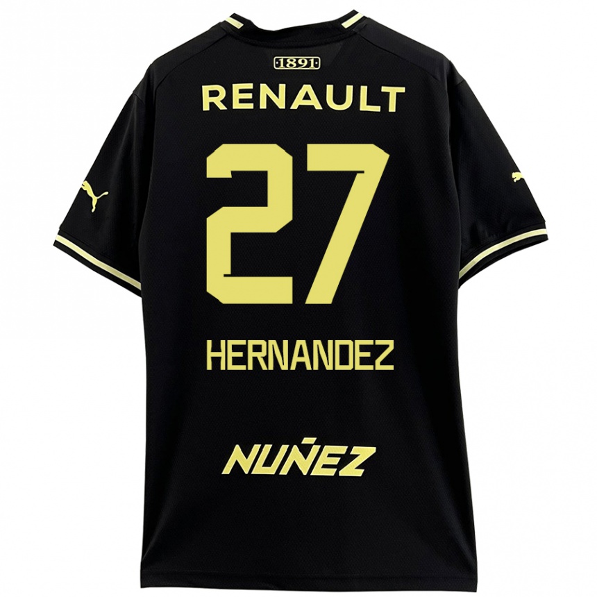 Niño Fútbol Camiseta Lucas Hernández #27 Negro Amarillo 2ª Equipación 2024/25 Perú