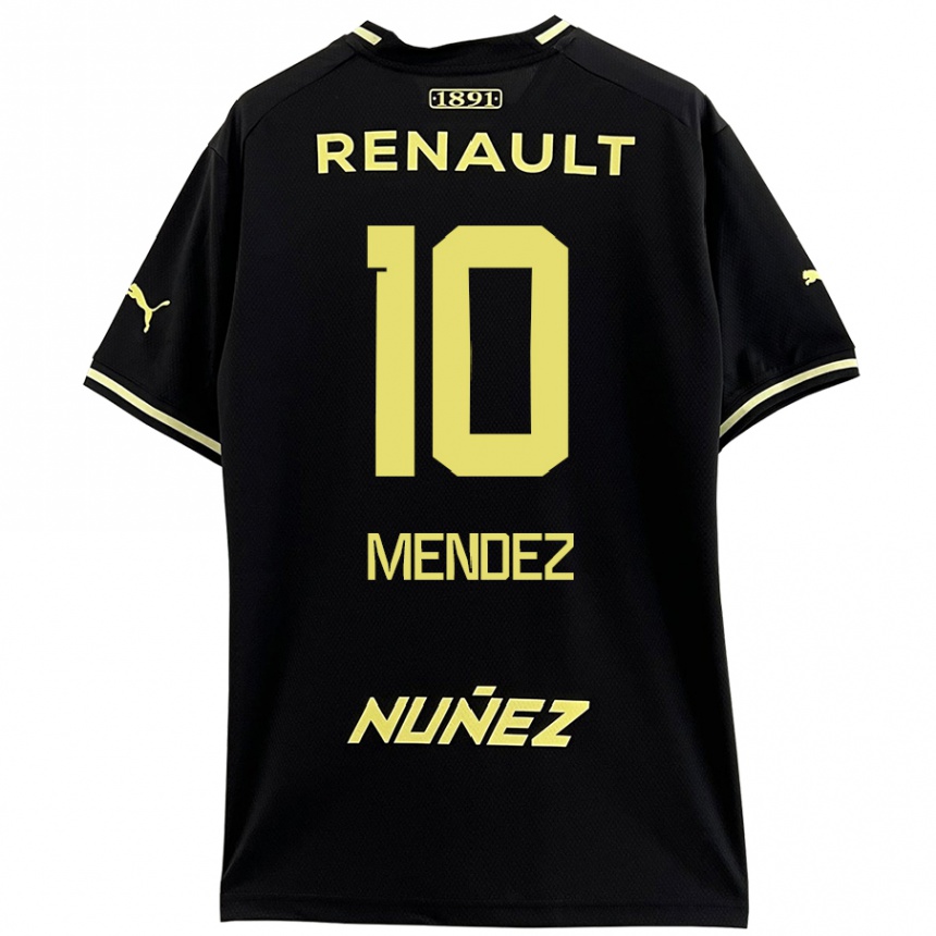 Niño Fútbol Camiseta Kevin Méndez #10 Negro Amarillo 2ª Equipación 2024/25 Perú