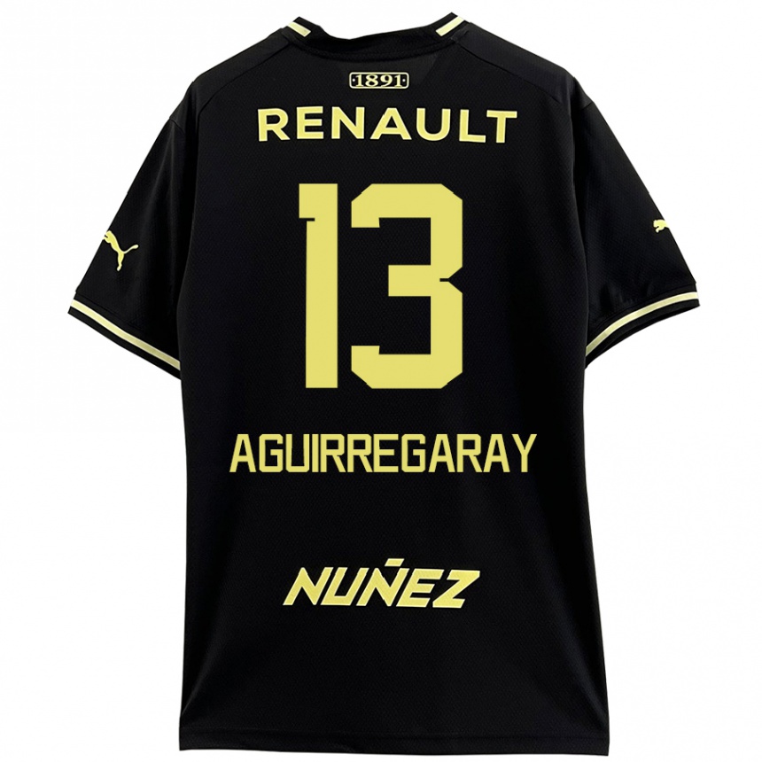 Niño Fútbol Camiseta Matías Aguirregaray #13 Negro Amarillo 2ª Equipación 2024/25 Perú