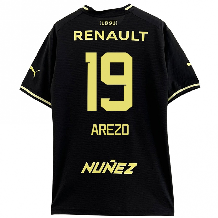 Niño Fútbol Camiseta Matías Arezo #19 Negro Amarillo 2ª Equipación 2024/25 Perú