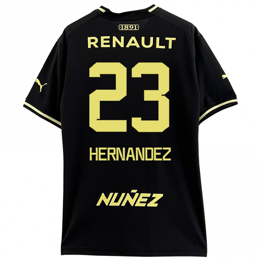 Niño Fútbol Camiseta Abel Hernández #23 Negro Amarillo 2ª Equipación 2024/25 Perú