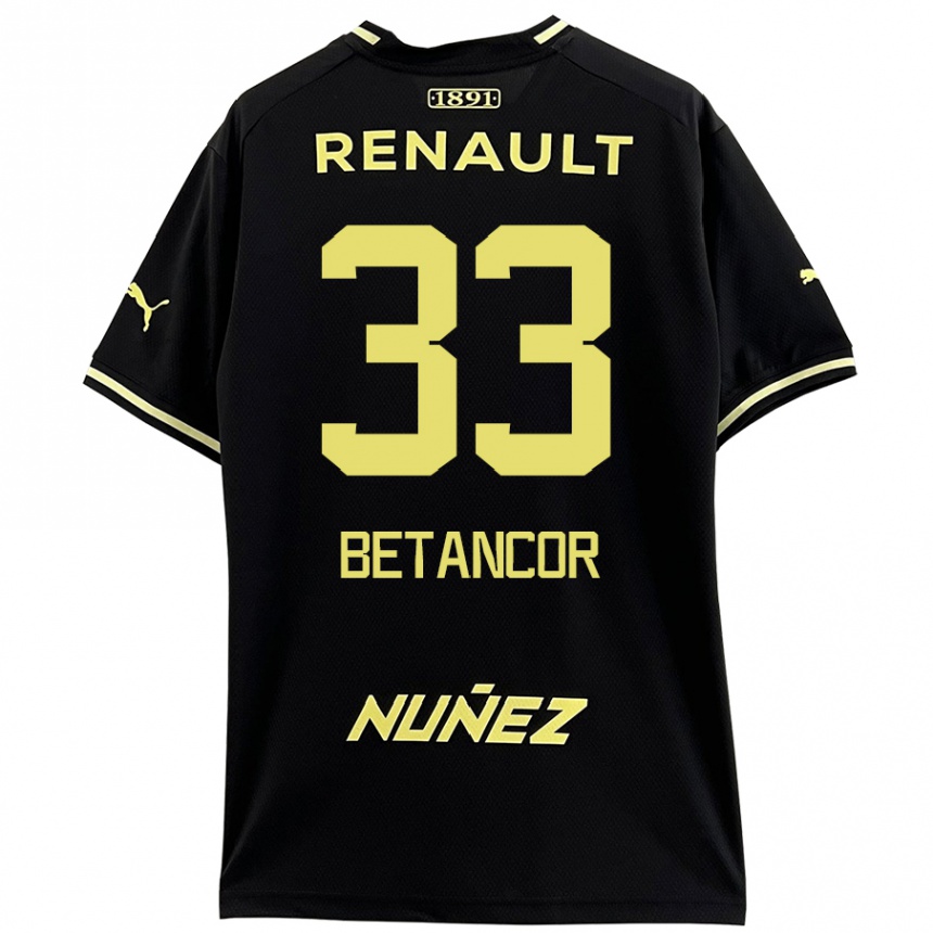 Niño Fútbol Camiseta Bruno Betancor #33 Negro Amarillo 2ª Equipación 2024/25 Perú