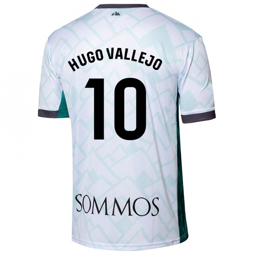 Niño Fútbol Camiseta Hugo Vallejo #10 Blanco Verde 2ª Equipación 2024/25 Perú