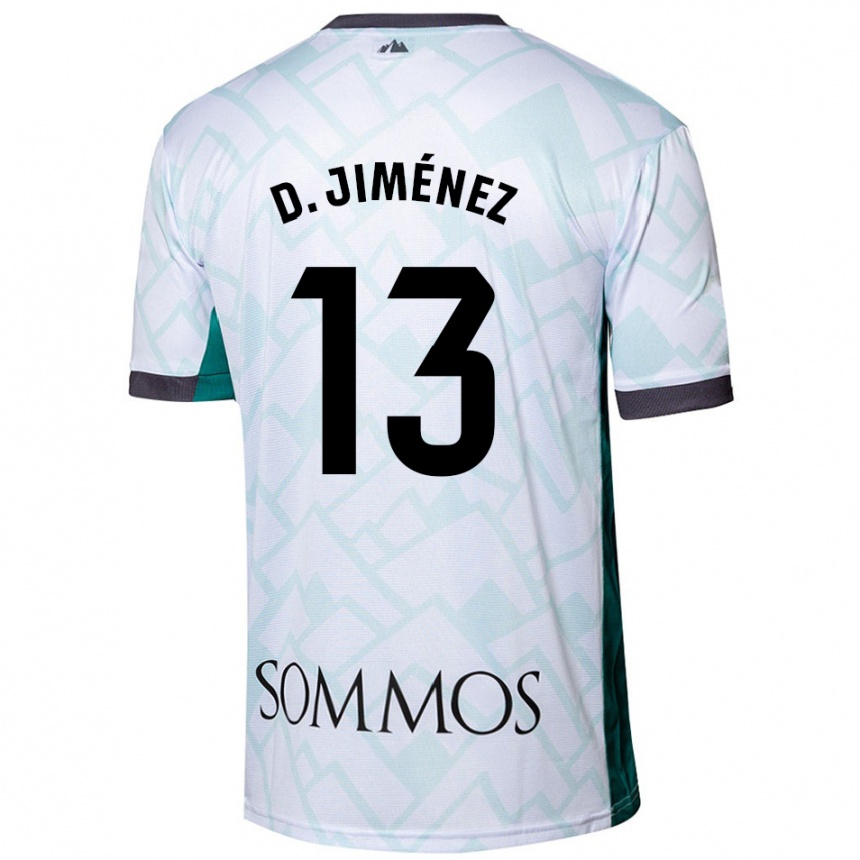 Niño Fútbol Camiseta Dani Jiménez #13 Blanco Verde 2ª Equipación 2024/25 Perú