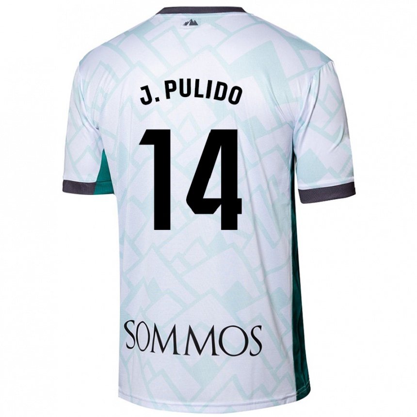 Niño Fútbol Camiseta Jorge Pulido #14 Blanco Verde 2ª Equipación 2024/25 Perú