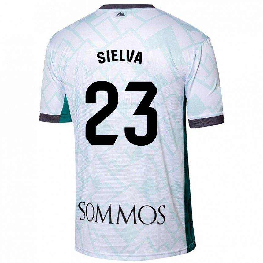 Niño Fútbol Camiseta Óscar Sielva #23 Blanco Verde 2ª Equipación 2024/25 Perú