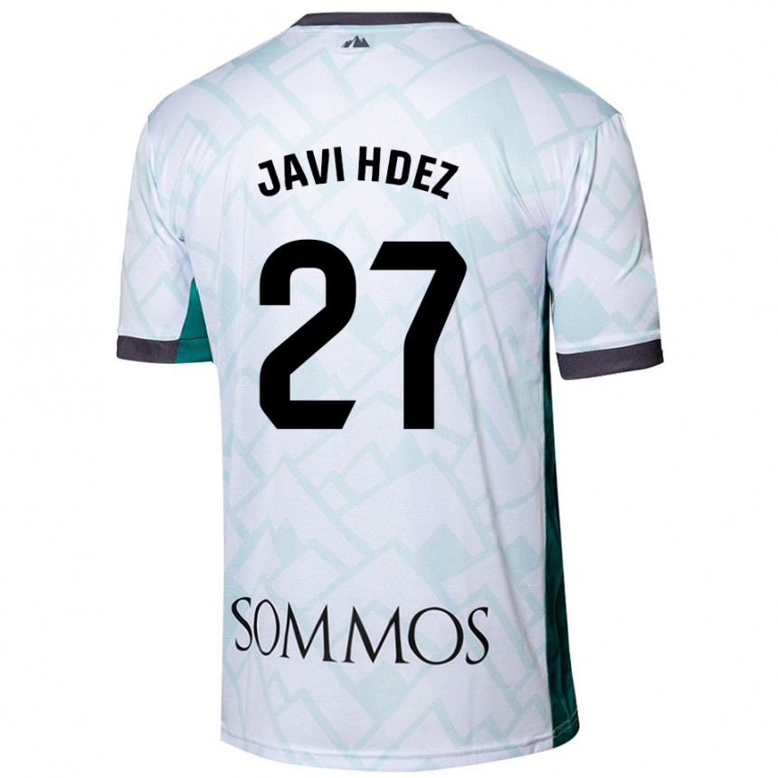 Niño Fútbol Camiseta Javi Hernández #27 Blanco Verde 2ª Equipación 2024/25 Perú