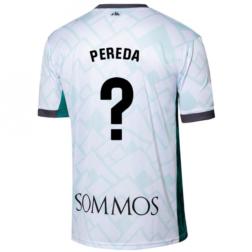 Niño Fútbol Camiseta Adrián Pereda #0 Blanco Verde 2ª Equipación 2024/25 Perú