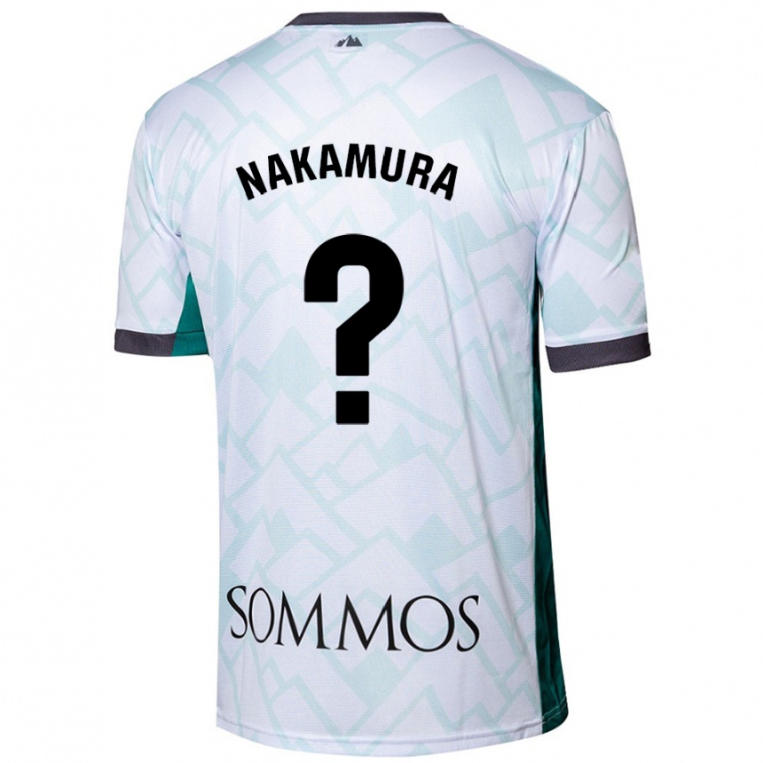 Niño Fútbol Camiseta Togo Nakamura #0 Blanco Verde 2ª Equipación 2024/25 Perú