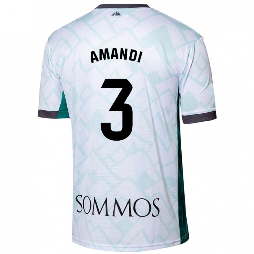 Niño Fútbol Camiseta Iván Amandi #3 Blanco Verde 2ª Equipación 2024/25 Perú