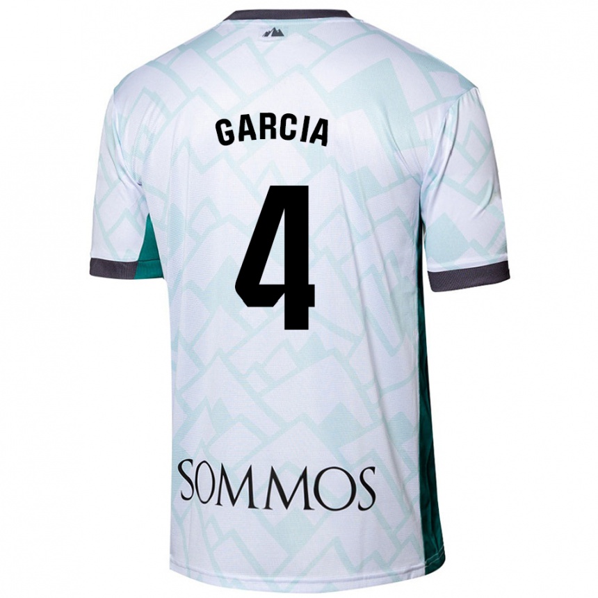 Niño Fútbol Camiseta Nacho García #4 Blanco Verde 2ª Equipación 2024/25 Perú