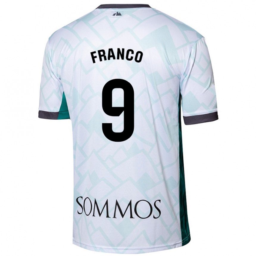 Niño Fútbol Camiseta Santi Franco #9 Blanco Verde 2ª Equipación 2024/25 Perú