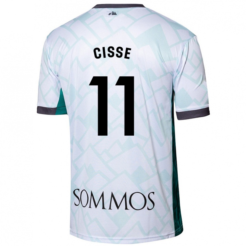 Niño Fútbol Camiseta Bakary Cissé #11 Blanco Verde 2ª Equipación 2024/25 Perú