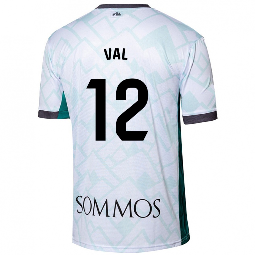 Niño Fútbol Camiseta Ángel Val #12 Blanco Verde 2ª Equipación 2024/25 Perú