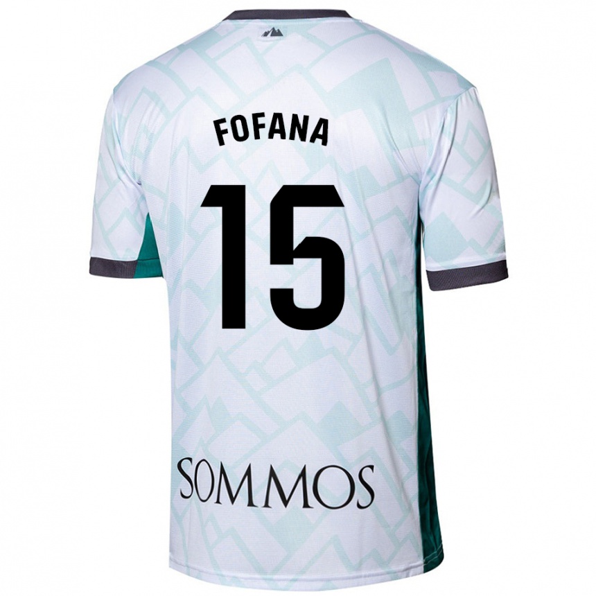 Niño Fútbol Camiseta Fadia Fofana #15 Blanco Verde 2ª Equipación 2024/25 Perú