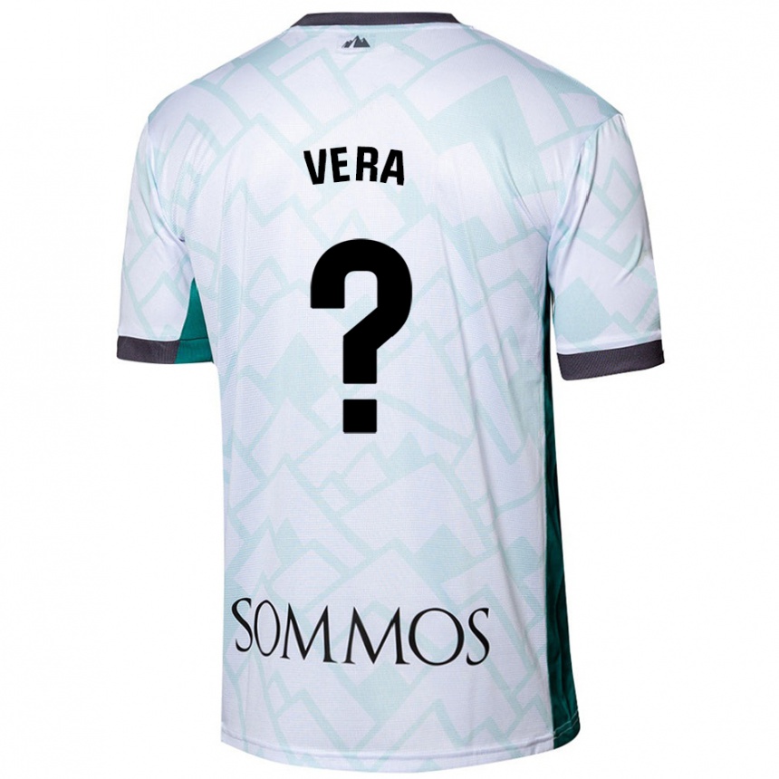 Niño Fútbol Camiseta Ángel Vera #0 Blanco Verde 2ª Equipación 2024/25 Perú