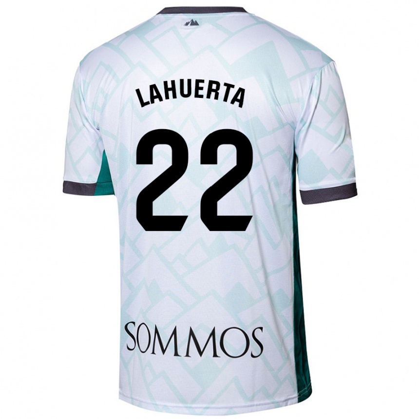 Niño Fútbol Camiseta Gema Lahuerta #22 Blanco Verde 2ª Equipación 2024/25 Perú