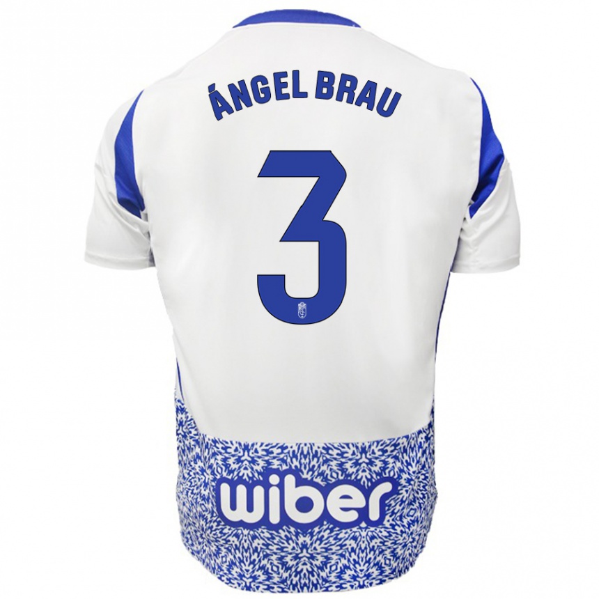 Niño Fútbol Camiseta Miguel Ángel Brau #3 Blanco Azul 2ª Equipación 2024/25 Perú