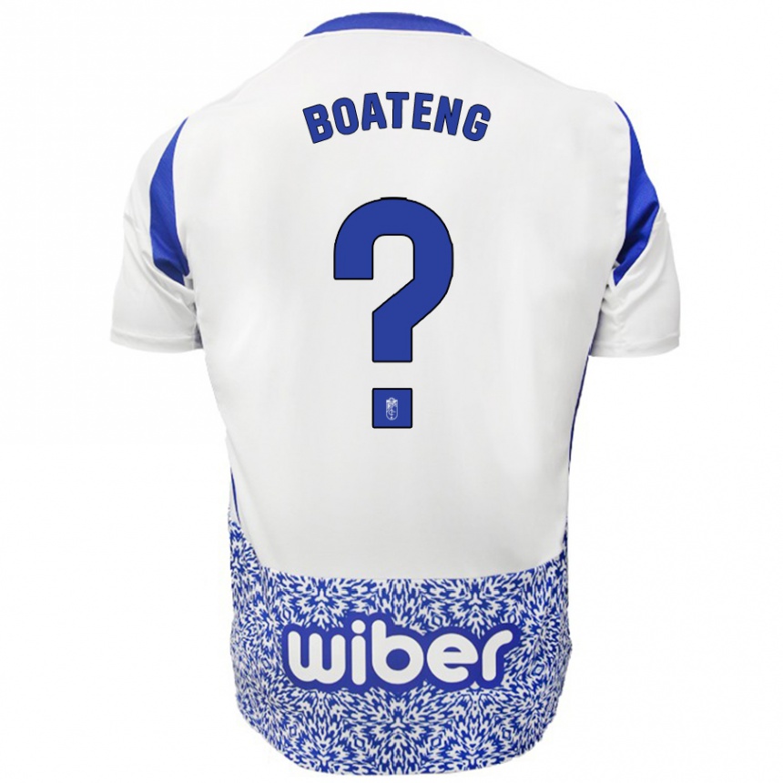 Niño Fútbol Camiseta Robin Boateng #0 Blanco Azul 2ª Equipación 2024/25 Perú