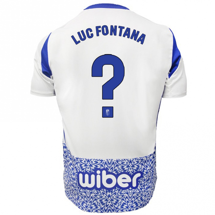 Niño Fútbol Camiseta Jean Luc Fontana #0 Blanco Azul 2ª Equipación 2024/25 Perú