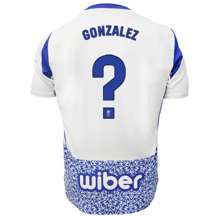 Niño Fútbol Camiseta Paco González #0 Blanco Azul 2ª Equipación 2024/25 Perú