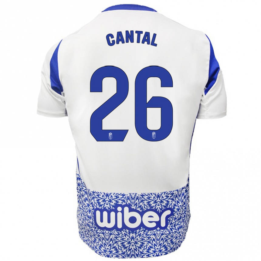 Niño Fútbol Camiseta Paco Cantal #26 Blanco Azul 2ª Equipación 2024/25 Perú