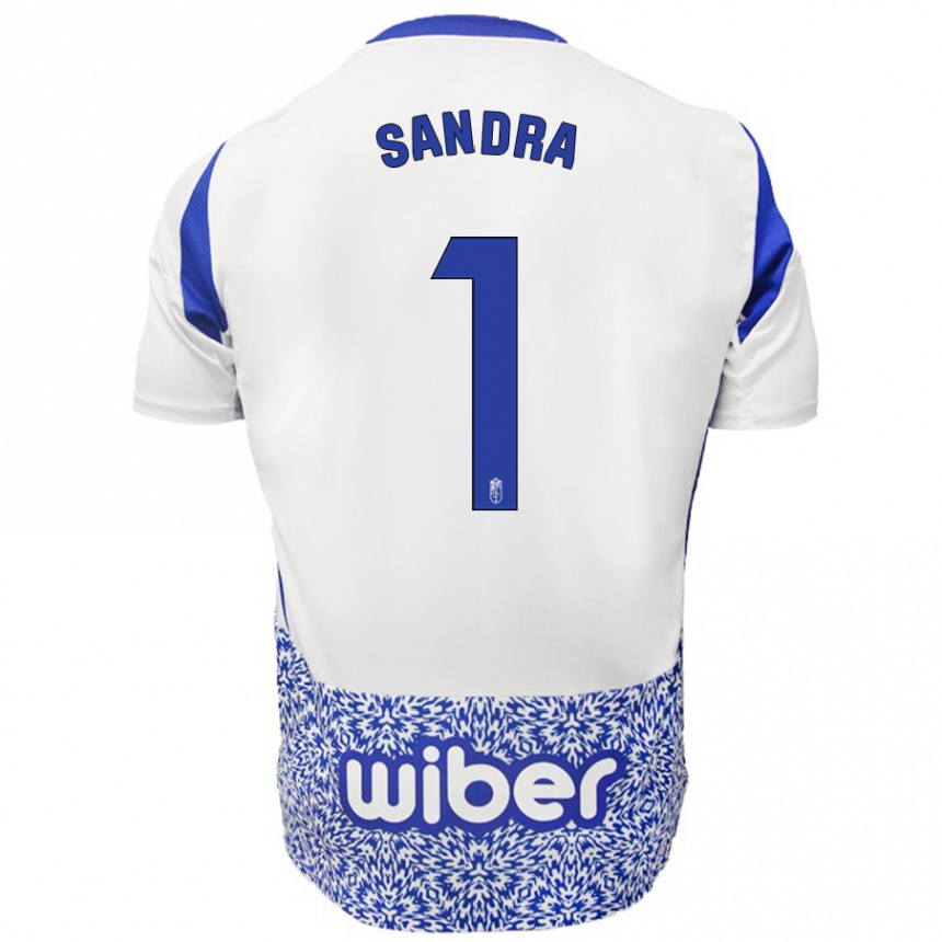 Niño Fútbol Camiseta Sandra #1 Blanco Azul 2ª Equipación 2024/25 Perú