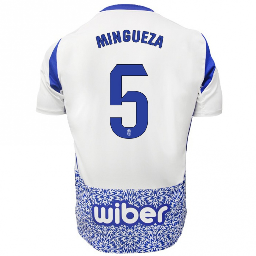 Niño Fútbol Camiseta Ariadna Mingueza #5 Blanco Azul 2ª Equipación 2024/25 Perú