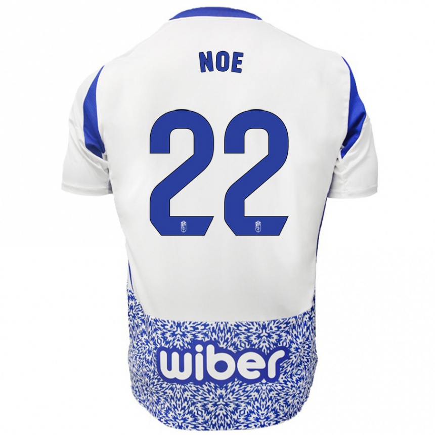 Niño Fútbol Camiseta Noe #22 Blanco Azul 2ª Equipación 2024/25 Perú