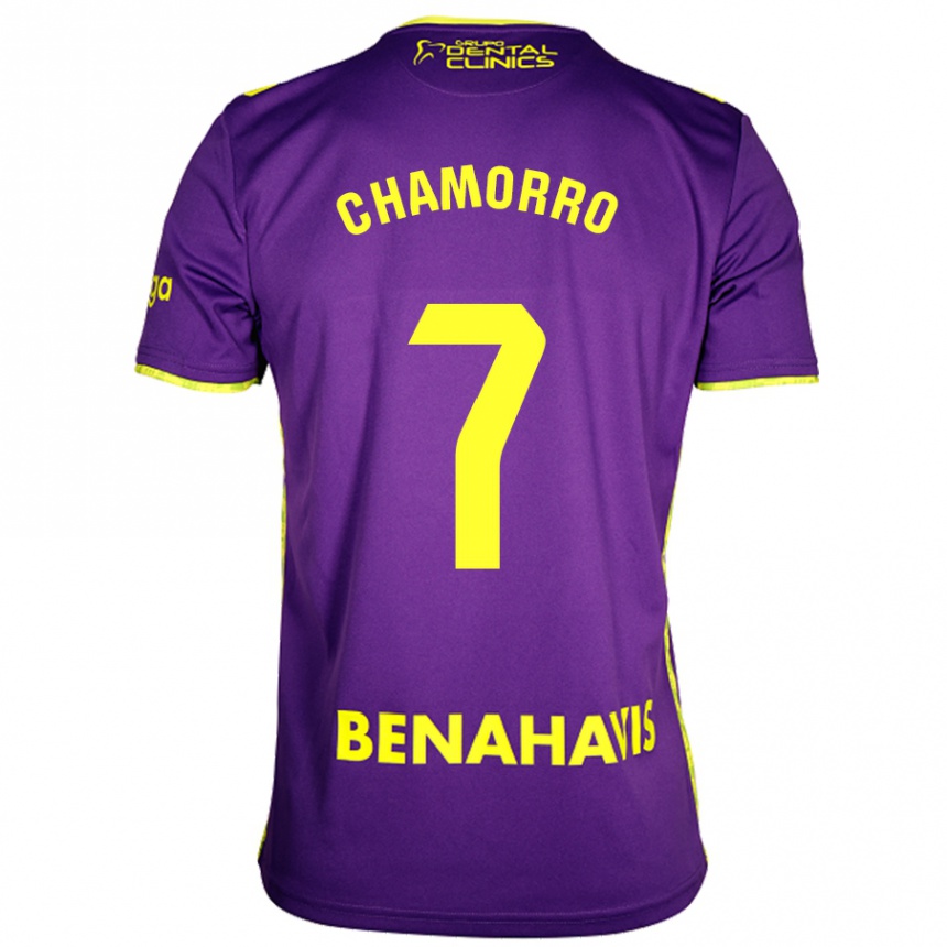 Niño Fútbol Camiseta Alexis Chamorro #7 Púrpura Amarillo 2ª Equipación 2024/25 Perú