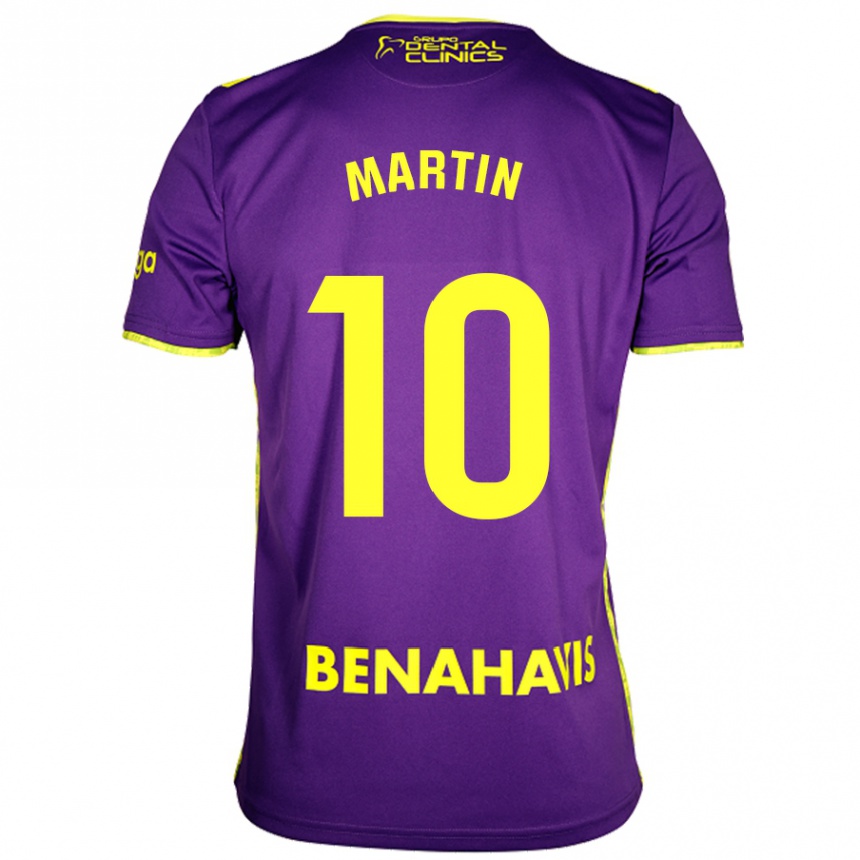 Niño Fútbol Camiseta Jesús Martín #10 Púrpura Amarillo 2ª Equipación 2024/25 Perú