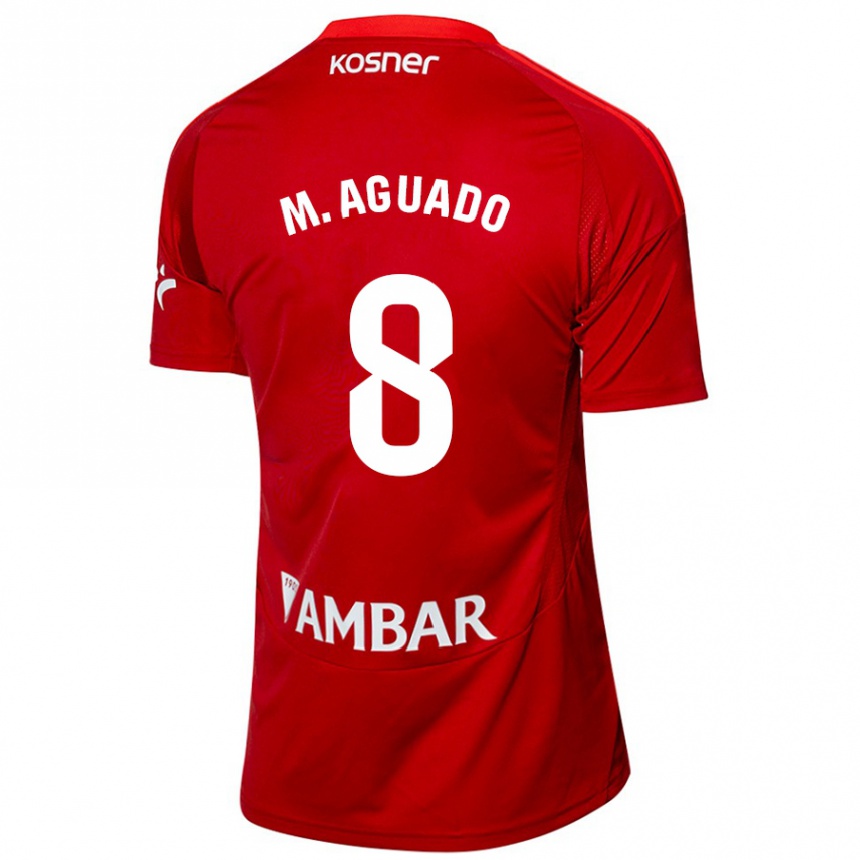 Niño Fútbol Camiseta Marc Aguado #8 Blanco Azul 2ª Equipación 2024/25 Perú