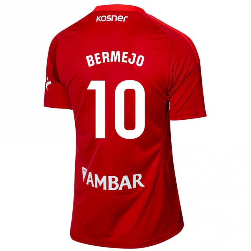 Niño Fútbol Camiseta Sergio Bermejo #10 Blanco Azul 2ª Equipación 2024/25 Perú