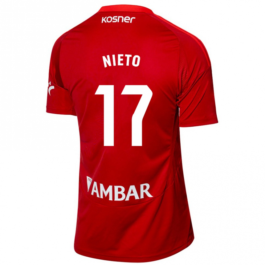 Niño Fútbol Camiseta Carlos Nieto #17 Blanco Azul 2ª Equipación 2024/25 Perú