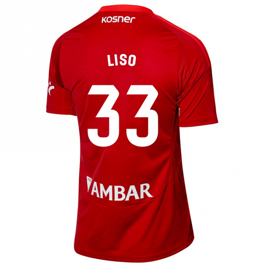 Niño Fútbol Camiseta Adrián Liso #33 Blanco Azul 2ª Equipación 2024/25 Perú