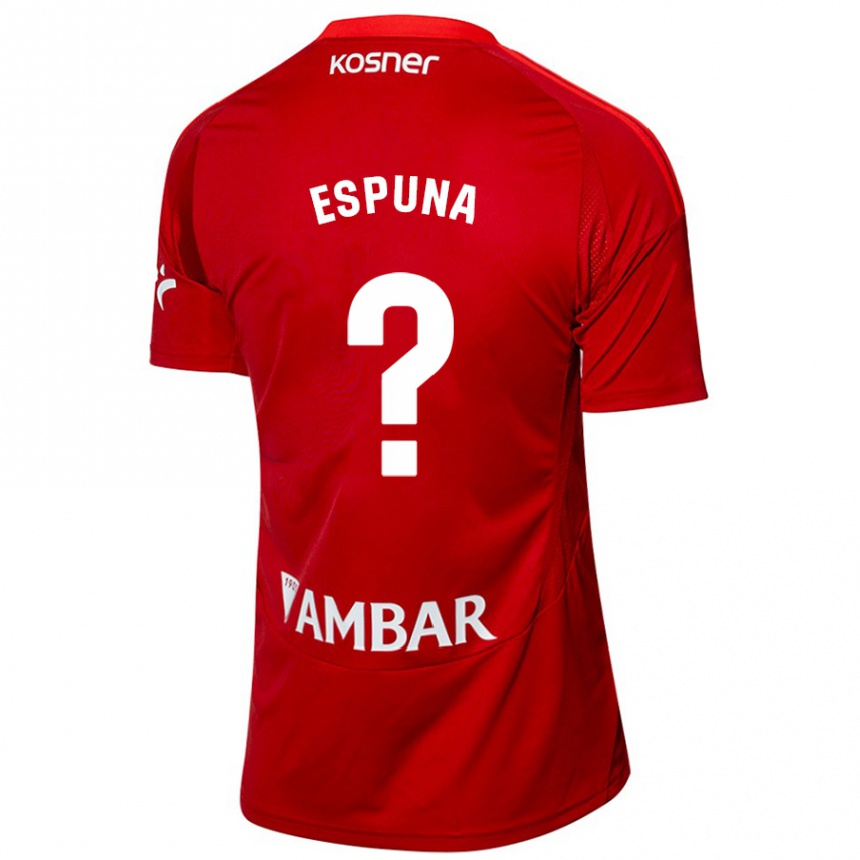 Niño Fútbol Camiseta Nico Espuña #0 Blanco Azul 2ª Equipación 2024/25 Perú