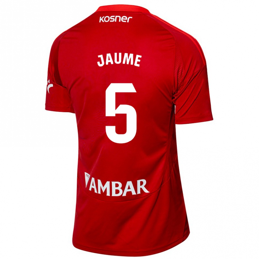 Niño Fútbol Camiseta Jaume Grau #5 Blanco Azul 2ª Equipación 2024/25 Perú