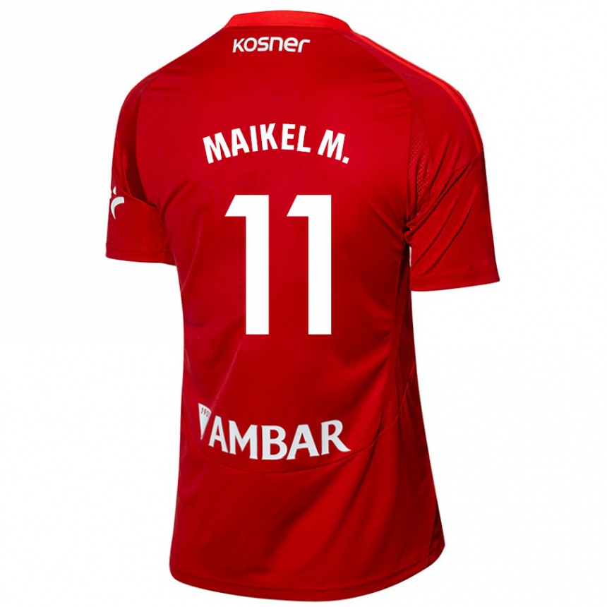 Niño Fútbol Camiseta Maikel Mesa #11 Blanco Azul 2ª Equipación 2024/25 Perú