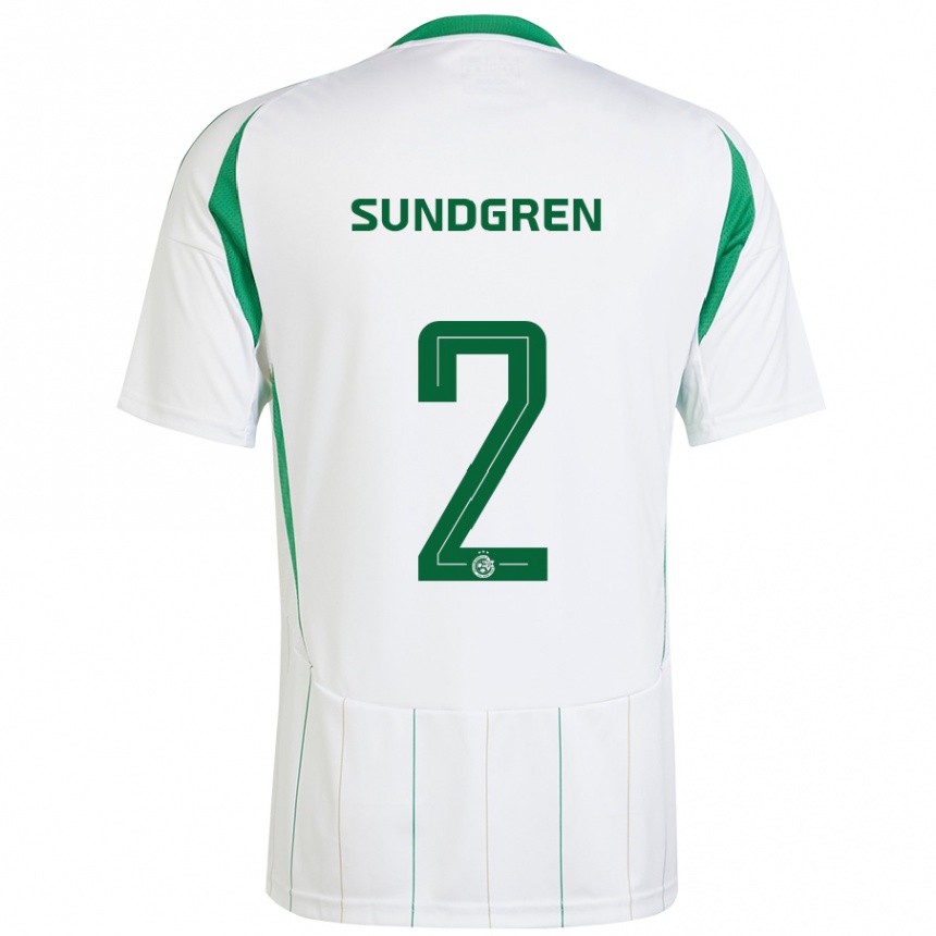 Niño Fútbol Camiseta Daniel Sundgren #2 Blanco Verde 2ª Equipación 2024/25 Perú