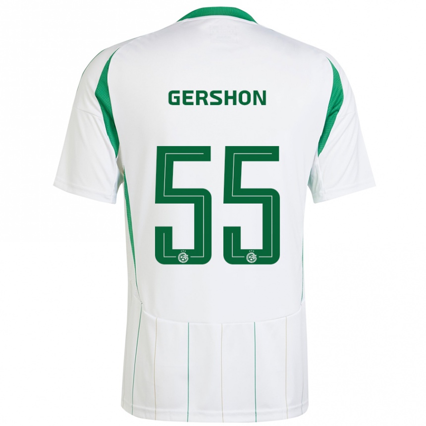 Niño Fútbol Camiseta Rami Gershon #55 Blanco Verde 2ª Equipación 2024/25 Perú