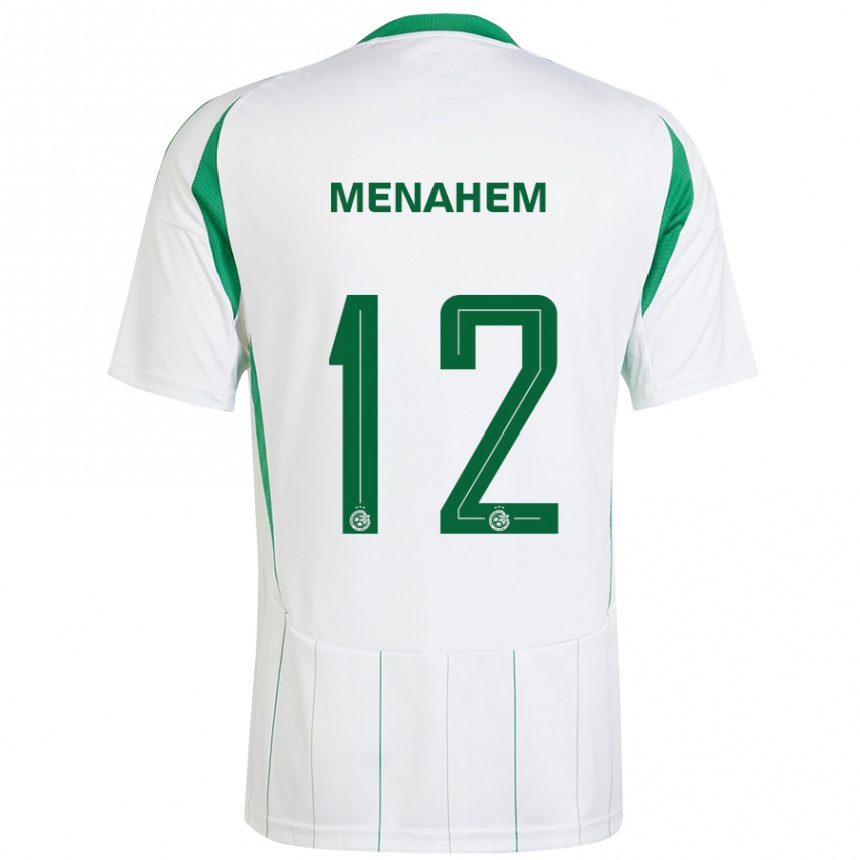 Niño Fútbol Camiseta Sun Menahem #12 Blanco Verde 2ª Equipación 2024/25 Perú