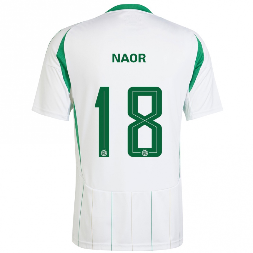 Niño Fútbol Camiseta Goni Naor #18 Blanco Verde 2ª Equipación 2024/25 Perú