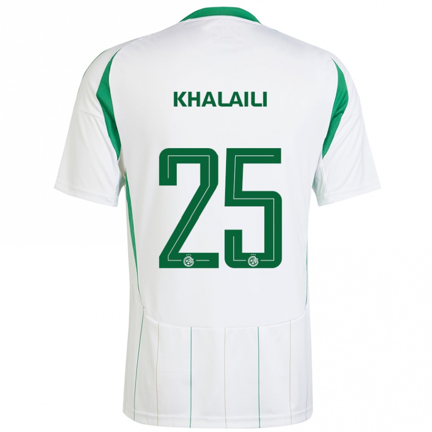 Niño Fútbol Camiseta Anan Khalaili #25 Blanco Verde 2ª Equipación 2024/25 Perú