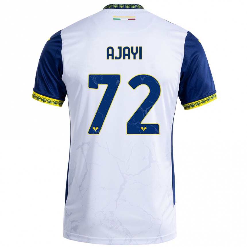 Niño Fútbol Camiseta Junior Ajayi #72 Blanco Azul 2ª Equipación 2024/25 Perú