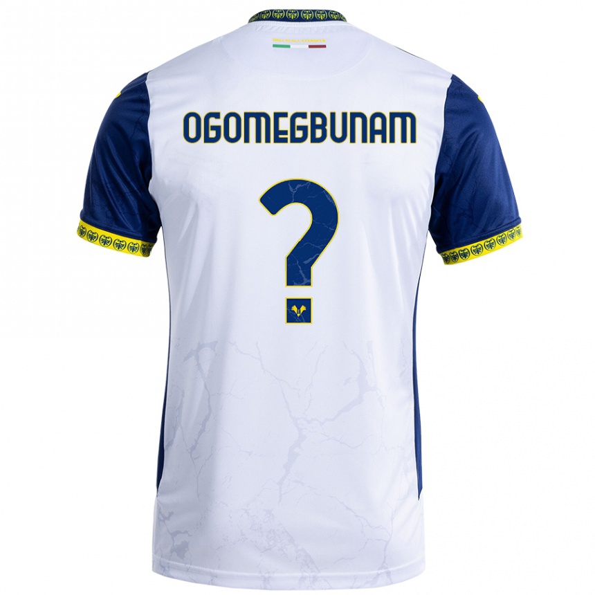 Niño Fútbol Camiseta Izu Ogomegbunam #0 Blanco Azul 2ª Equipación 2024/25 Perú