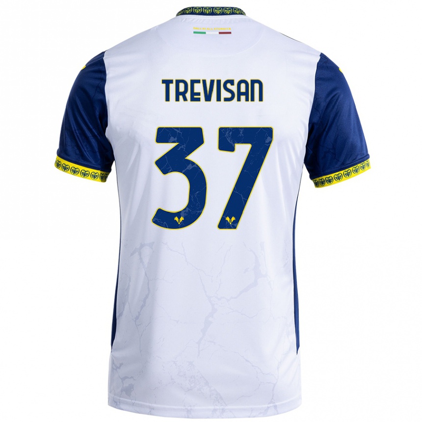 Niño Fútbol Camiseta Michael Trevisan #37 Blanco Azul 2ª Equipación 2024/25 Perú