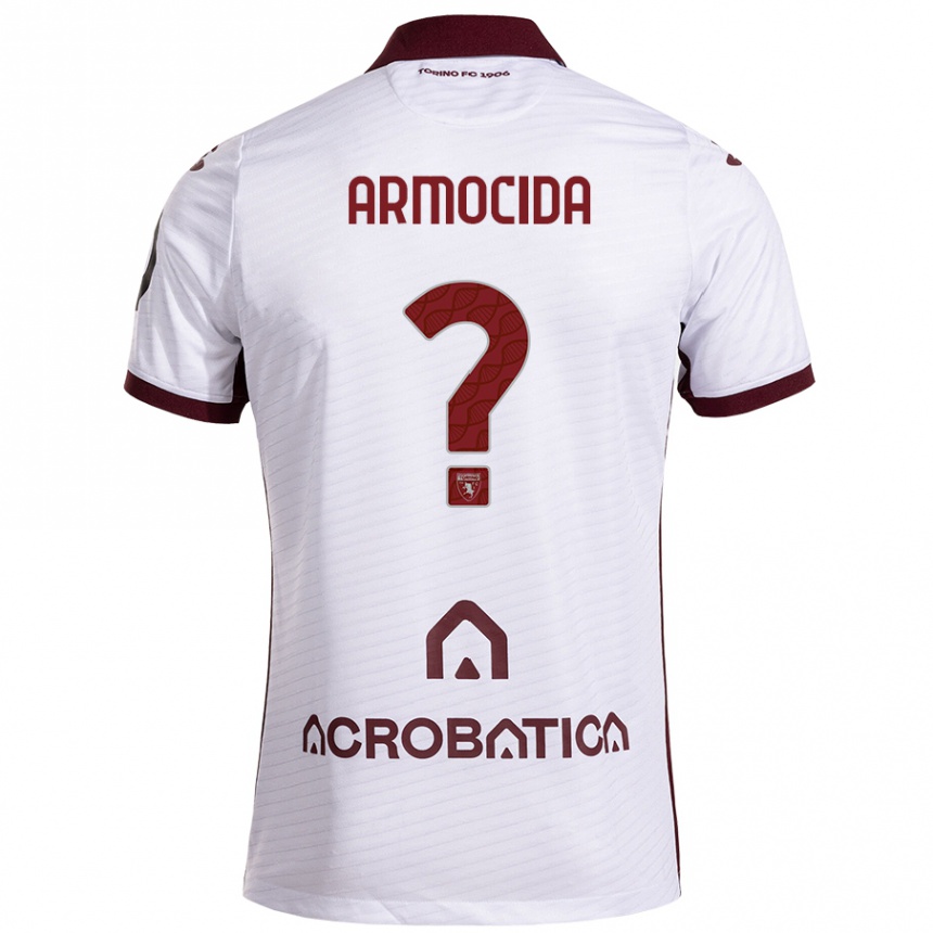 Niño Fútbol Camiseta Simone Armocida #0 Blanco Granate 2ª Equipación 2024/25 Perú