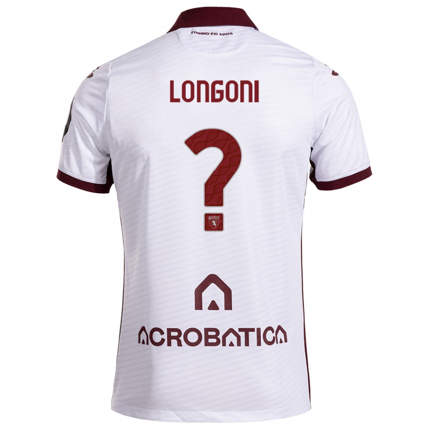 Niño Fútbol Camiseta Marco Longoni #0 Blanco Granate 2ª Equipación 2024/25 Perú